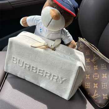 Burberry Canvas Embossed Logo Pouch - Cream