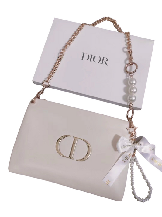 Dior CD Bag With Gold-Pearl Strap & Additional Accessories
