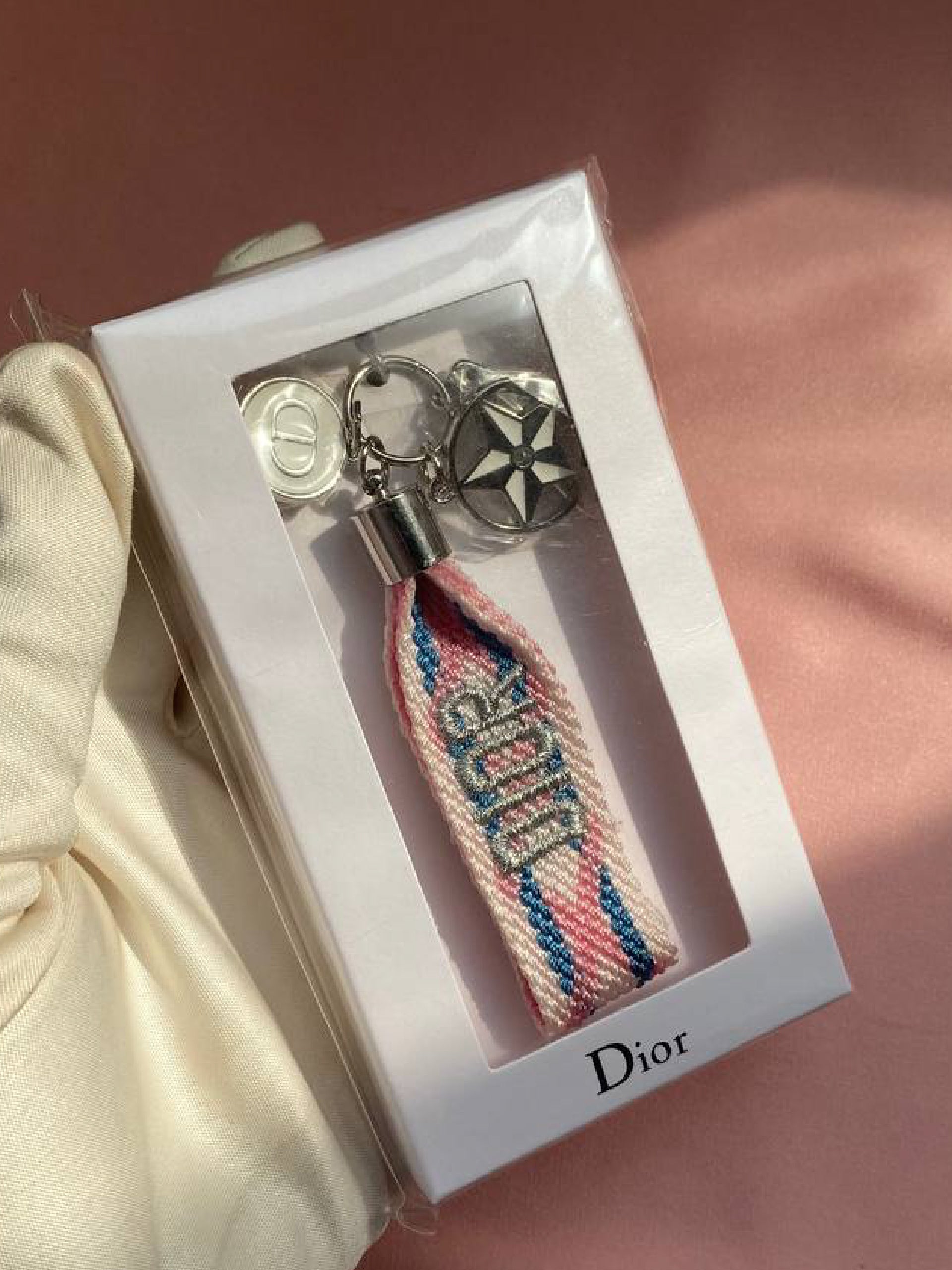 Dior keychain (Pink, Blue, White)