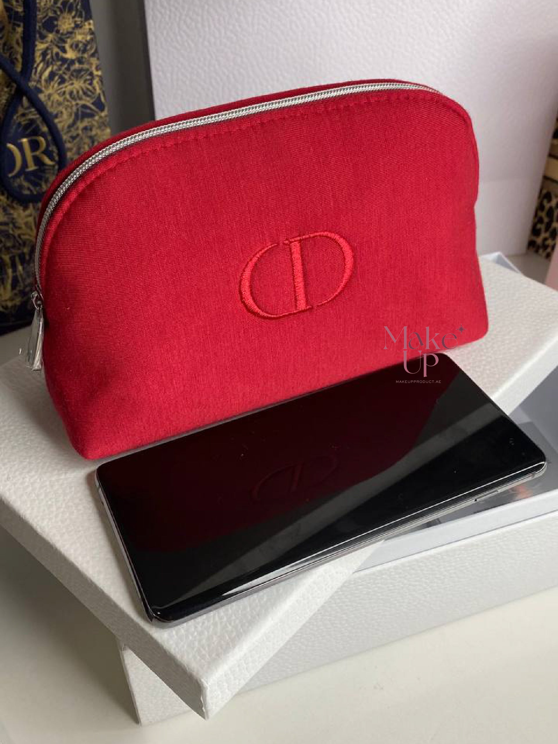 Red Dior cosemtic online pouch