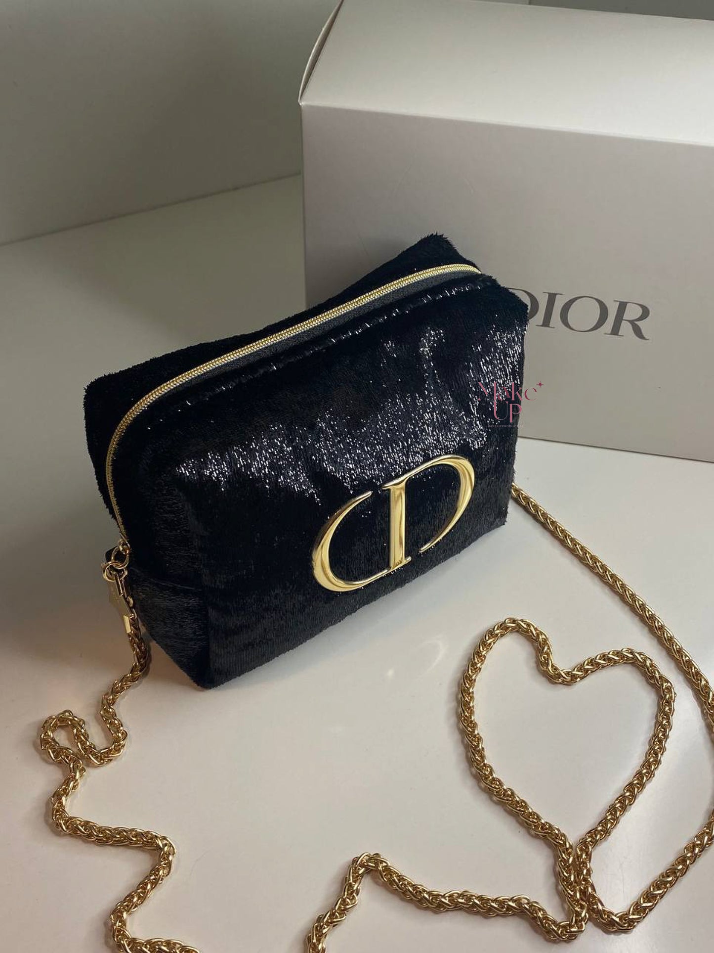 Dior CD Shiny Bag With Long Gold Strap (S Size)