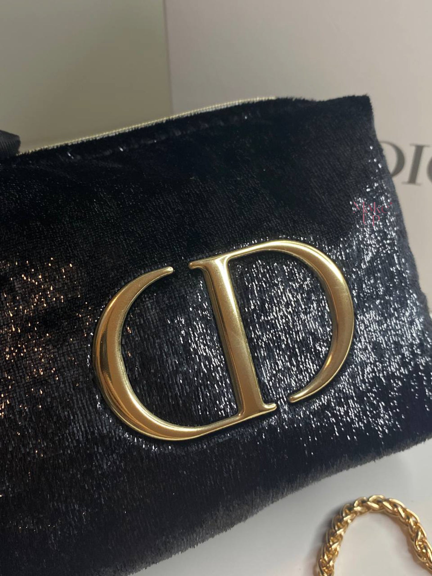 Dior CD Shiny Bag With Long Gold Strap (S Size)