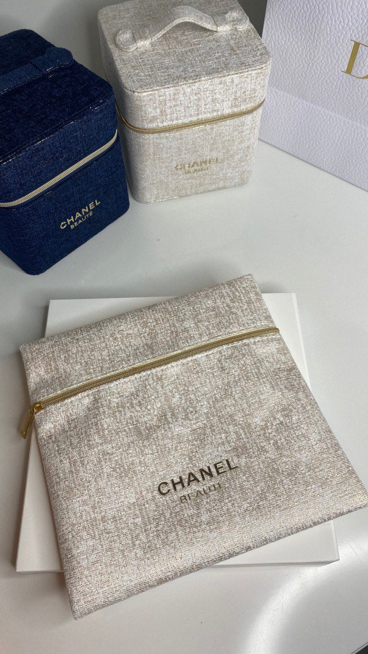 Chanel Beaute Makeup Bag Pouch White