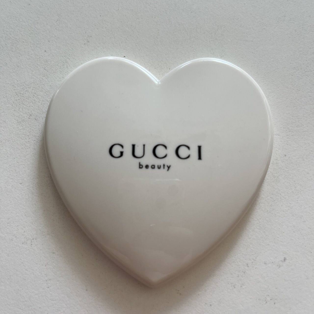 Pearlescent Heart Mirror with Silky Pouch