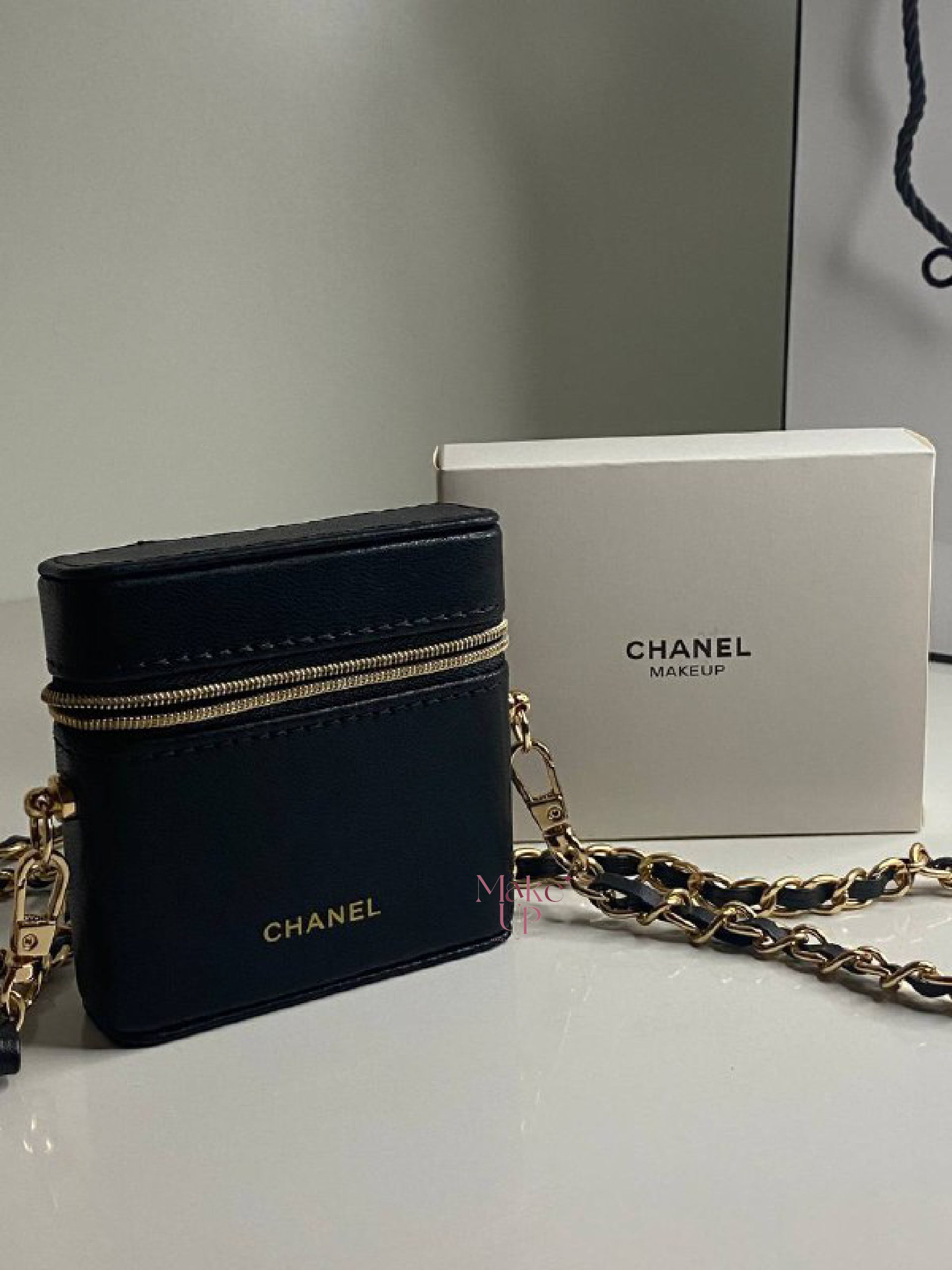 CHANEL Makeup Bag outlet with Chain Strap