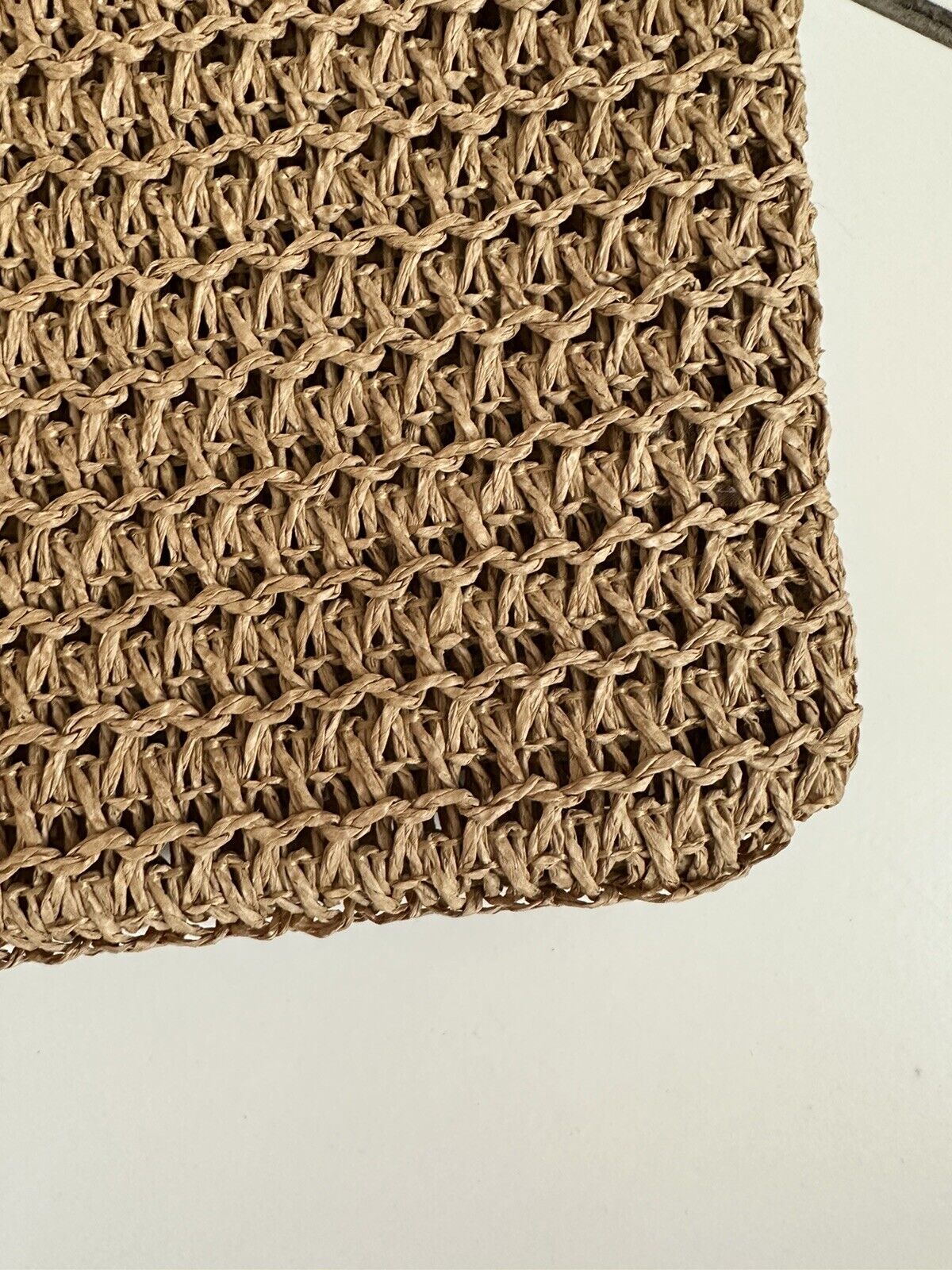 Guerlain Raffia Woven Cotton Handle Bag